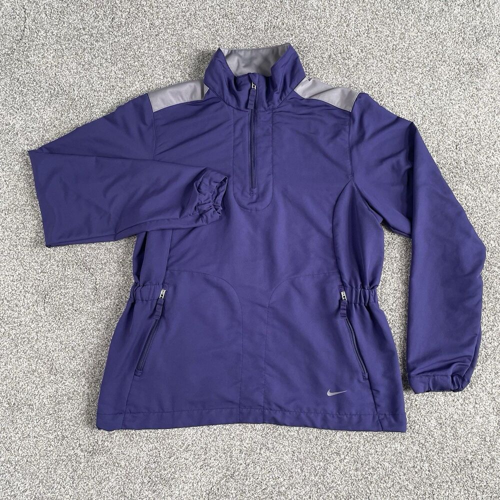 NIKE Golf Women's 1/4 Zip Pullover Jacket Windbreaker Purple Size Medium